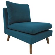 Chauffeuse Riga tissu polyester bleu canard