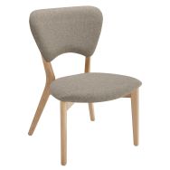 Chauffeuse Tapioca pieds bois tissu coloris Chiné gris