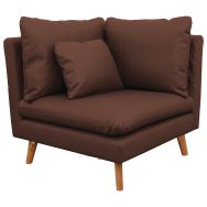 Chauffeuse d'angle Riga enduit PVC brun classé non feu