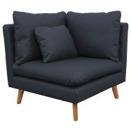 Chauffeuse d'angle Riga enduit PVC noir