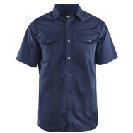 Chemise Twill marine avec boutons en plastique
