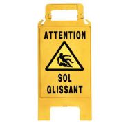 Chevalet de signalisation de danger -Jaune- Attention sol glissant
