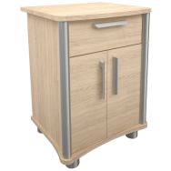 Chevet 2 portes 1 tiroir 4 pieds vicenza clair-AHF