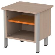 Chevet Cubik chêne de Hongrie caisson 1 étagère orange