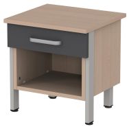 Chevet Cubik chêne de Hongrie caisson 1 tiroir ardoise