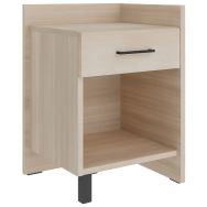 Chevet EDY angle à droite niche et tiroir Acacia/Acacia-Enond Mobilier