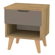 Chevet Silphy 1 niche + 1 tiroir taupe