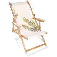 Chilienne de jardin en bois d'Eucalyptus avec motif feuille-