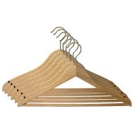 Cintre bois galbe verni x6 a/barre encoches