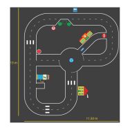 Circuit routier en résine thermocollée pour vélo et tricycle