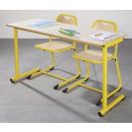 Lot de tables 30 places Récré + chaises Etude appui sur table