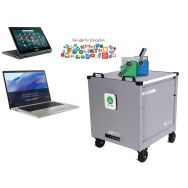 Classe mobile chromebook tactile 30x12''+ PC 15'' en chariot avec paniers