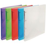 Lot de 30 Classeur 4 anneaux 15 mm polypropylène crystal colours - a4