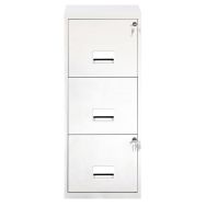 Classeur métal 3 tiroirs dossiers suspendus Blanc