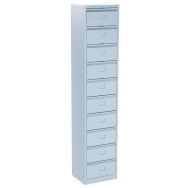 Classeur métal à clapets abattants 10 cases coloris gris