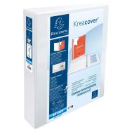 Classeur plastique A4 blanc dos: 75mm 4 anneaux en 50 mm de diamètre