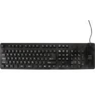 Clavier en silicone souple et étanche combo USB/PS2 noir