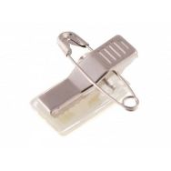 Clip adhésif à pince métal et épingle