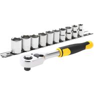 Cliquet 72 Dents - 3/8'' + 10 Douilles - 11 Pcs