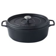 Cocotte en fonte ovale 27 cm -INVICTA- Noire