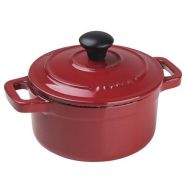 Cocotte ronde rouge avec couvercle Matfer