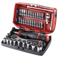 Coffret cliquet + douilles 1/4'' 6 pans - boîte nano