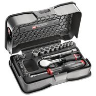 Coffret cliquet hp + douilles 1/4'' 21 pièces - boîte mbox