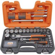 Coffret douilles 1/4"-1/2" 6 pans cliquet tête pivotante