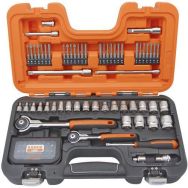 Coffret douilles 1/4"-3/8" 6 pans cliquet tête pivotante
