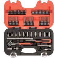 Coffret douilles 1/4" 6 pans cliquet tête pivotante