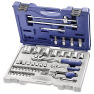 Coffret douilles et accessoires 1/4''- 1/2'' métriques 44 pces / E034855