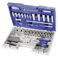 Coffret douilles et accessoires métriques 1/4'' 1/2'' 98 pièces/E034805