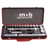 Coffret douilles métal 25 pcs 1/2 6 pans