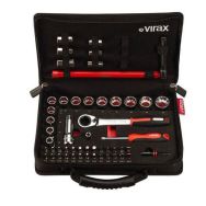 Coffret douilles traverstantes embouts 1/4'' 44pièces