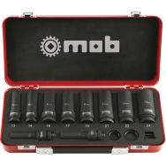 Coffret métallique de douilles impact longues 1/2'' - 10 pièces - Mob