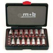 Coffret plastique tamper torx 1/4''-1/2'' 28 pièces