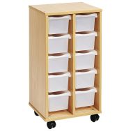 Colonne basse 10 petits bacs incolores hêtre