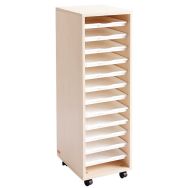 Colonne haute MobiNathan 12 plateaux blancs teinte bouleau