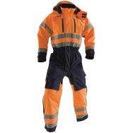 Combinaison manches longues haute visibilité  orange/marine