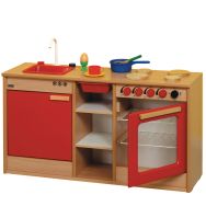 Combiné cuisine : évier - cuisinière - réfrigérateur - rangements
