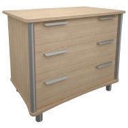 Commode 3 grands tiroirs 4 pieds
