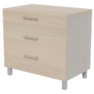 Commode Identité 3 tiroirs coloris argent/Pin