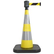 Cône de balisage avec base à lester Noir/jaune - 4mx5cm - Viso