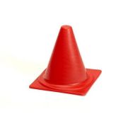 Cône de delimitation de terrain 18 cm pvc rouge