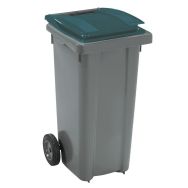 Conteneur à 2 roues - 120 L, Couvercle coloris : Vert