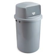 Conteneur en plastique avec couvercle volet abattant - 126 L Gris