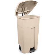 Conteneur mobile 125L avec pédale crème