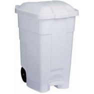 Conteneur mobile à pédale 70 L - Blanc - Lot de 3