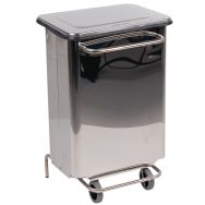 Conteneur mobile à pédale anti-feu inox brillant 70 L - Manutan