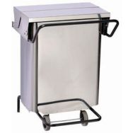 Conteneur mobile à pedale ouverture centrale - Inox - 70 L